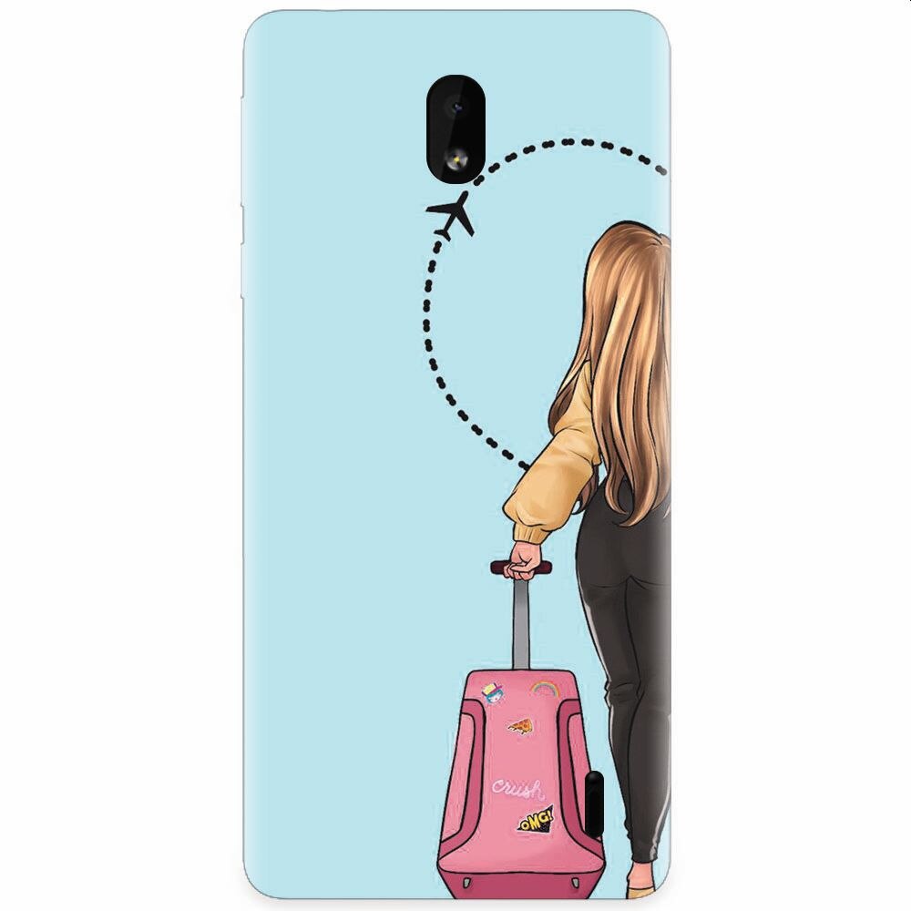Husa silicon pentru Nokia 1 Plus, Travel Girl