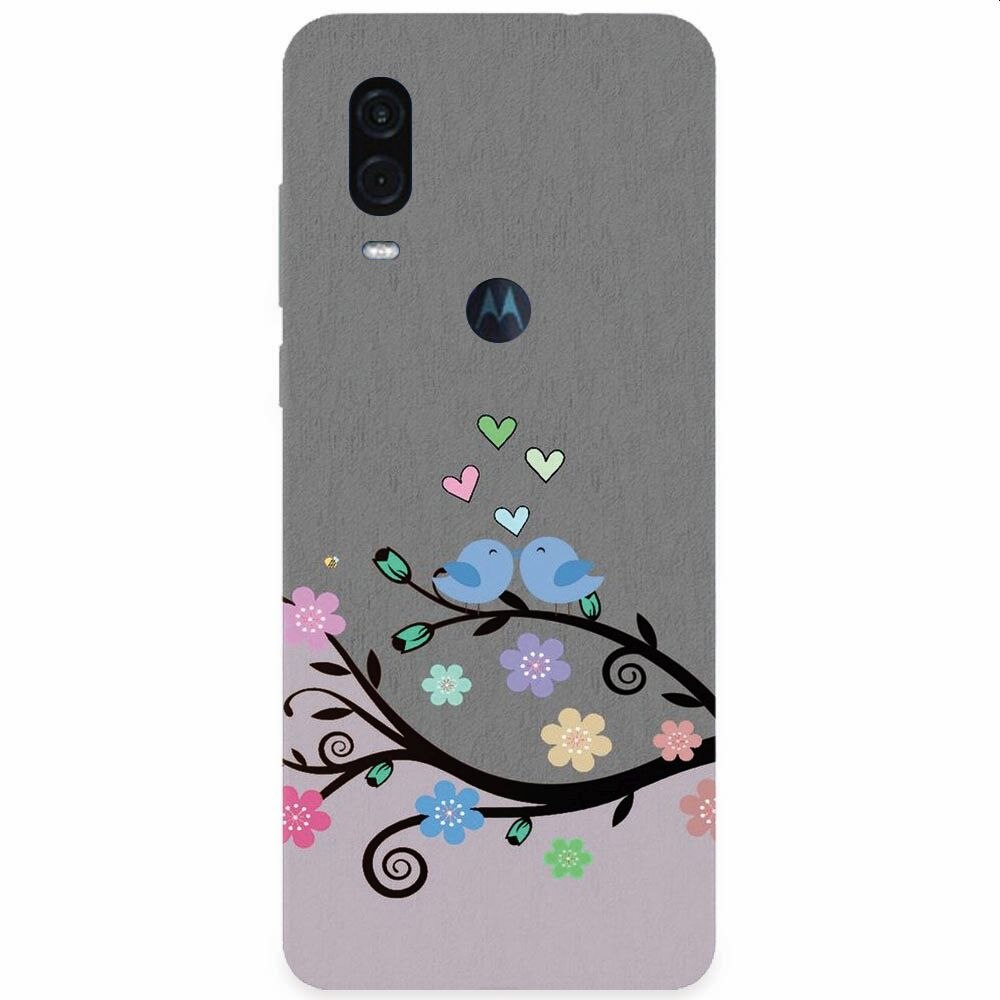 Husa silicon pentru Motorola One Vision, Bird Love