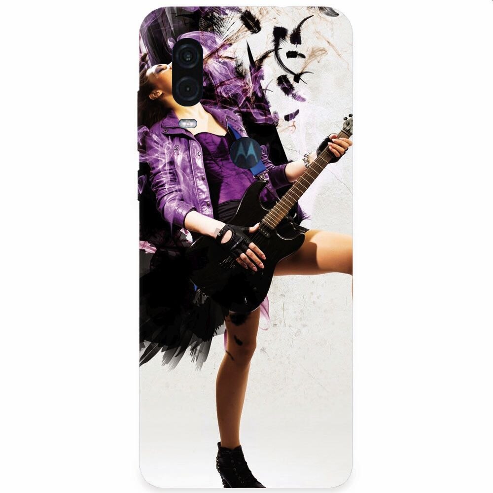 Husa silicon pentru Motorola One Vision, Rock Music Girl