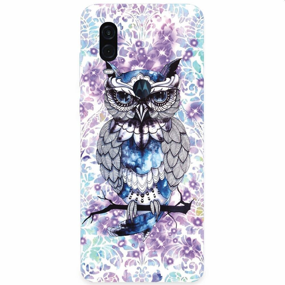 Husa silicon pentru Motorola One Vision, Abstract Owl