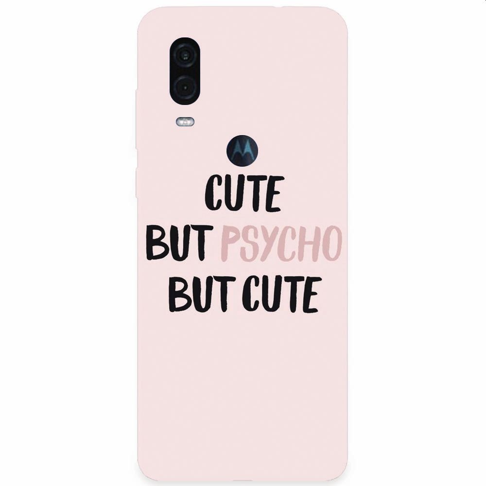 Husa silicon pentru Motorola One Vision, Cute But Psycho