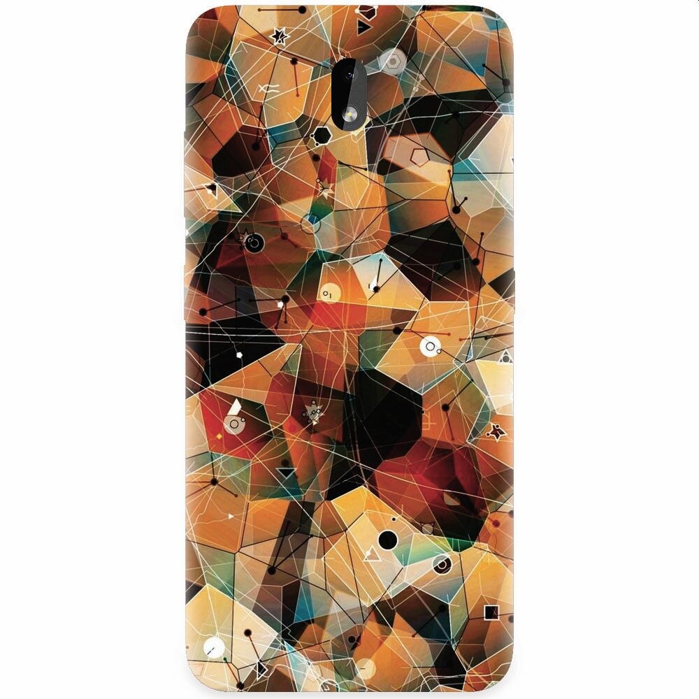 Husa silicon pentru Nokia 3.2, Abstract Triangles Connected Lines