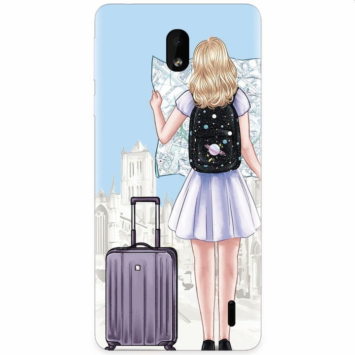 Силиконов кейс за Nokia 1 Plus, Travel Girl Searching On Map