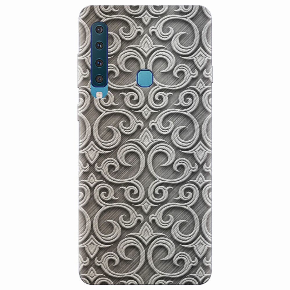 Husa silicon pentru Samsung Galaxy A9 2018, Baroque Silver Pattern