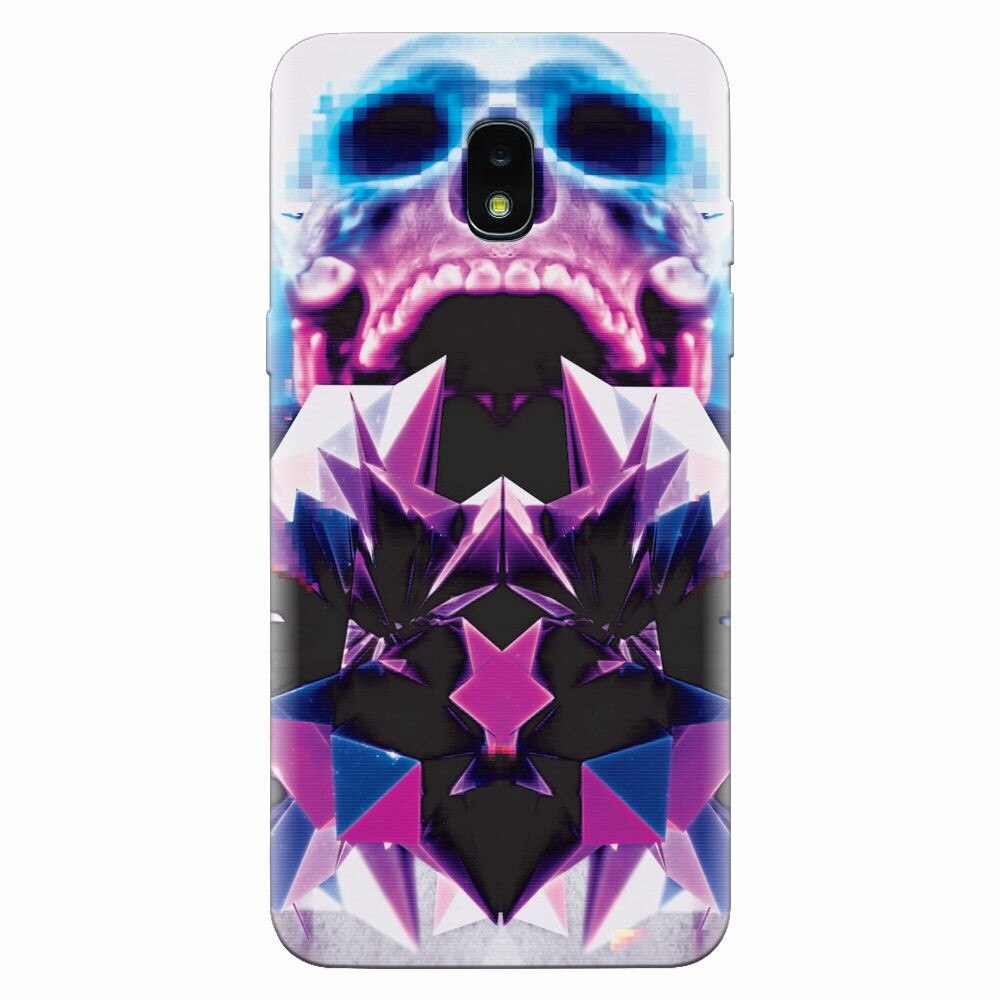 Husa silicon pentru Samsung Galaxy J3 2018, Abstract Framed Skull