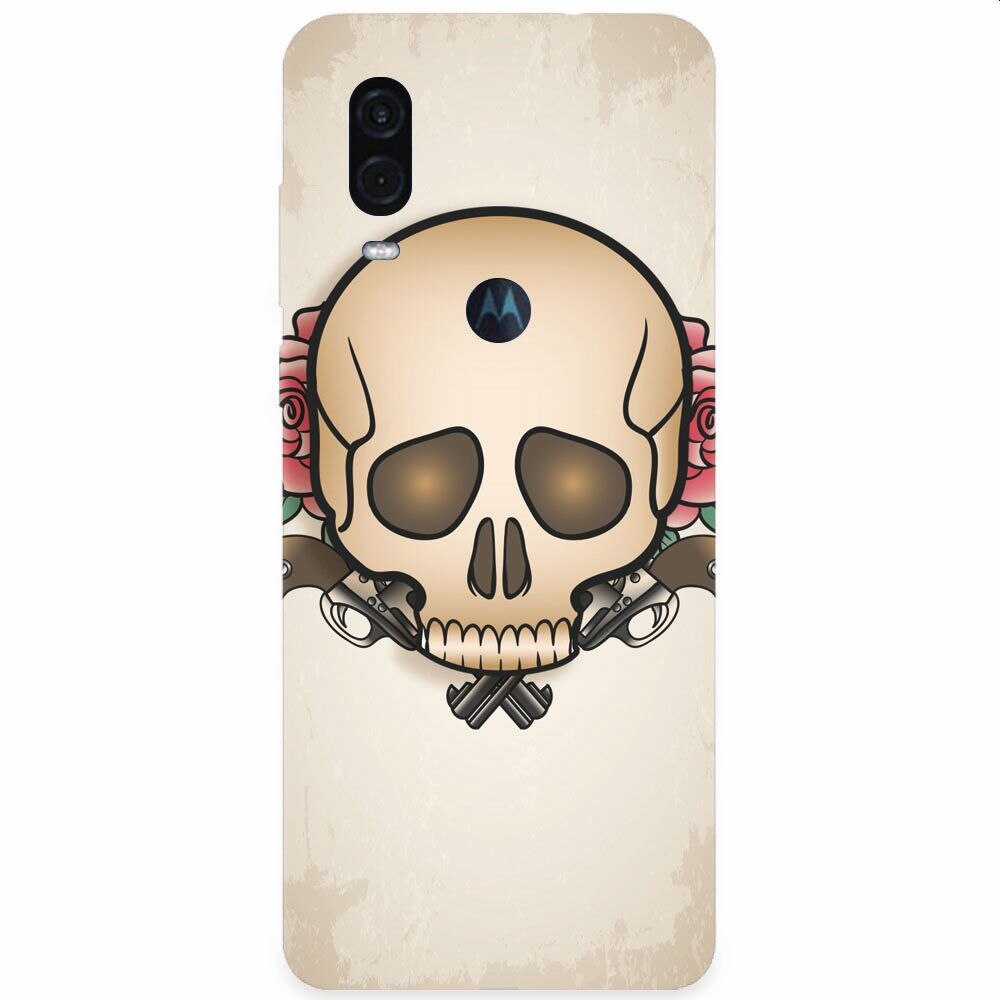 Husa silicon pentru Motorola One Vision, Skulls And Roses