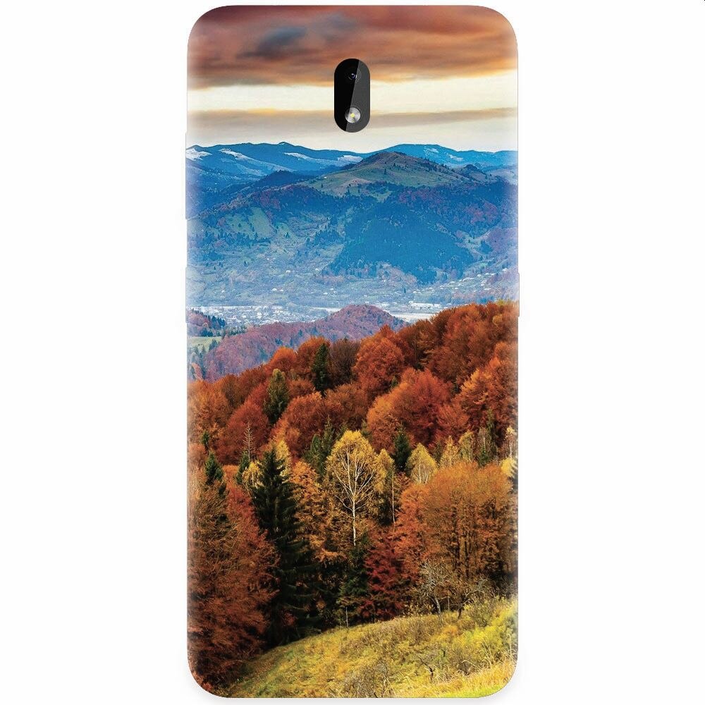 Husa silicon pentru Nokia 3.2, Autumn Mountain Fall Rusty Forest Colours