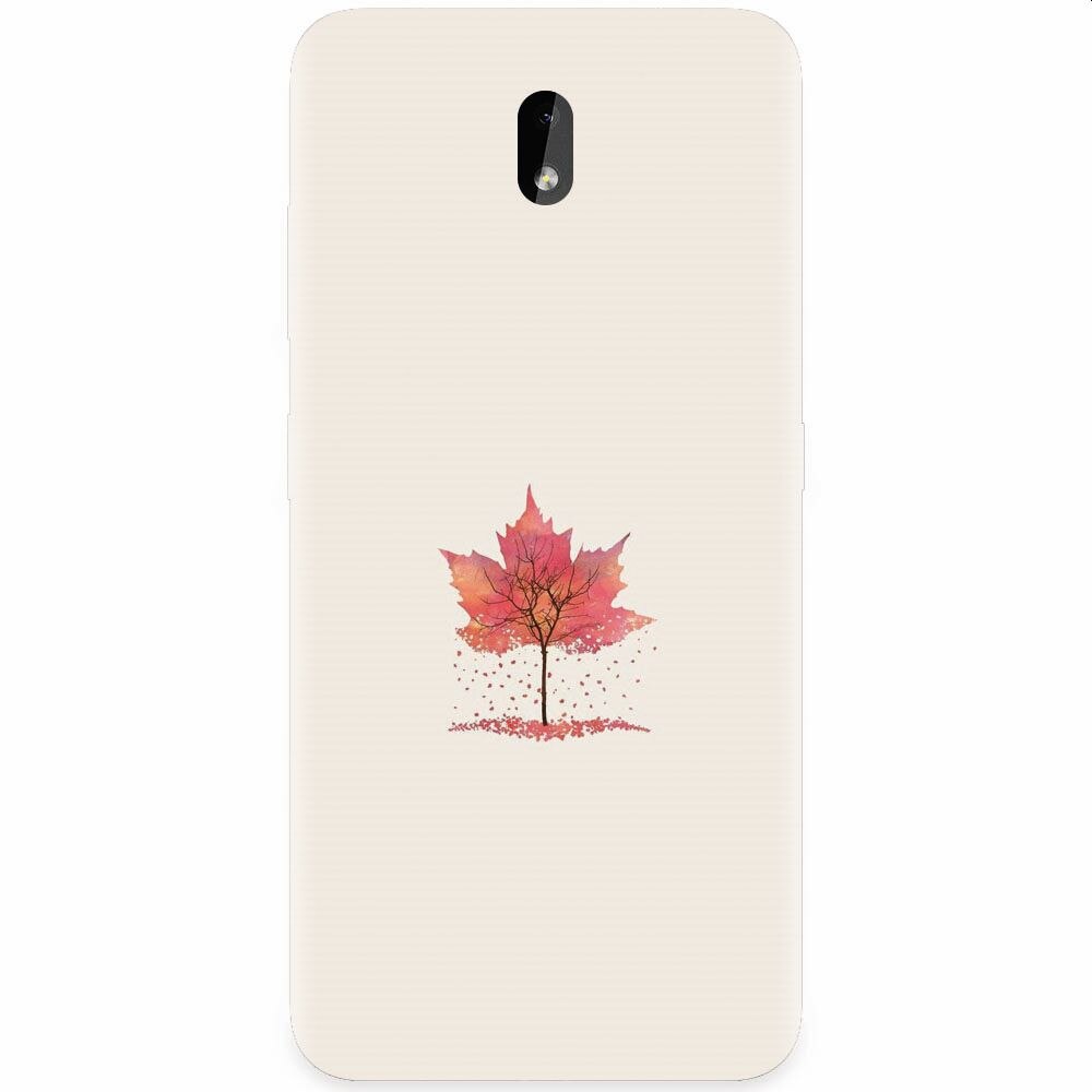 Husa silicon pentru Nokia 3.2, Autumn Tree Leaf Shape Illustration