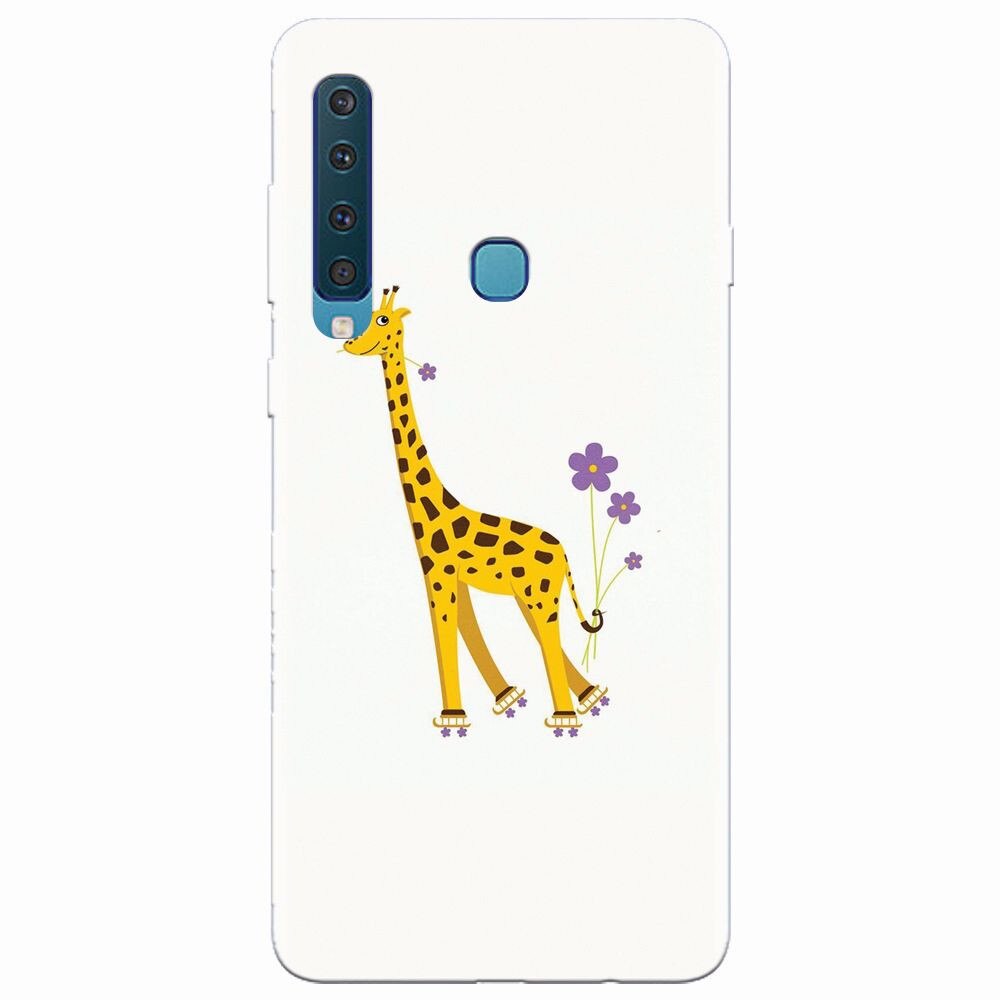 Husa silicon pentru Samsung Galaxy A9 2018, Rollerskating Girafe Illustration