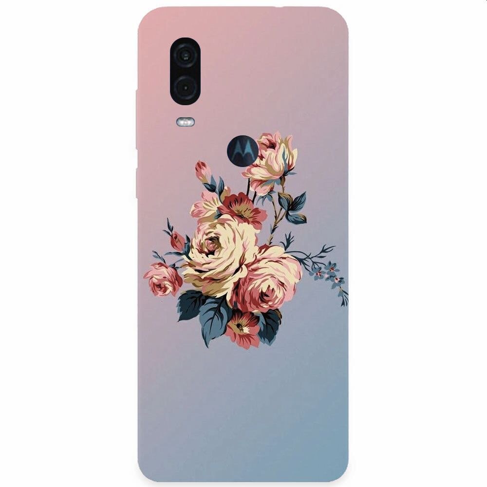 Husa silicon pentru Motorola One Vision, Roses
