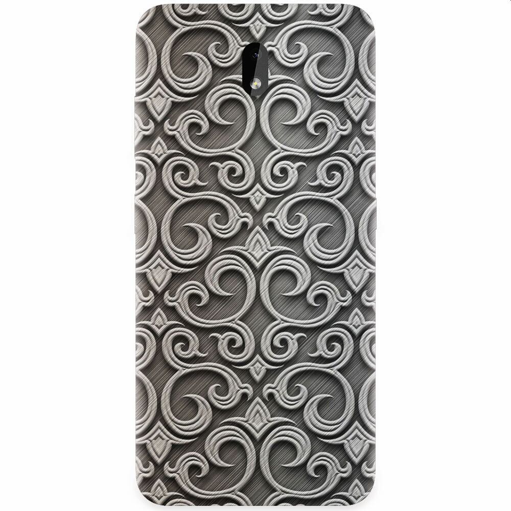 Husa silicon pentru Nokia 3.2, Baroque Silver Pattern