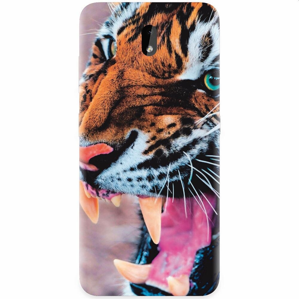 Husa silicon pentru Nokia 3.2, Angry Tiger Teeth Fresh
