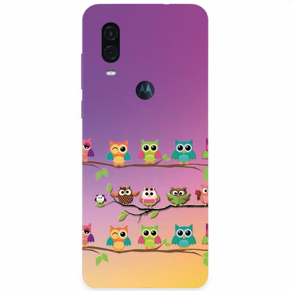 Husa silicon pentru Motorola One Vision, Owls