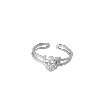 Inel din Argint 925 Disconnected, placat cu rodiu si zirconii, 49 mm Inel din Argint 925 Disconnected, placat cu rodiu si zirconii, 49 mm