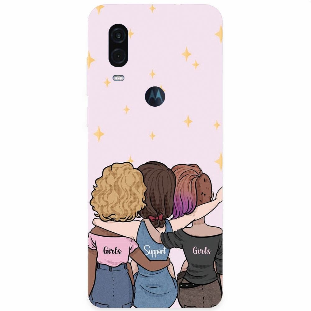 Husa silicon pentru Motorola One Vision, Girls Support Girls