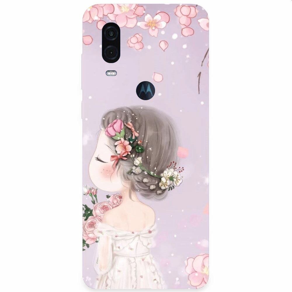 Husa silicon pentru Motorola One Vision, Girl 001
