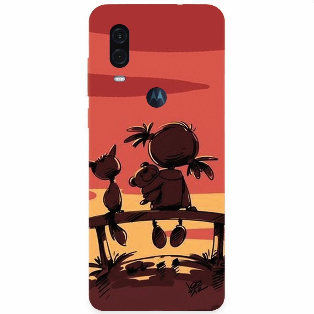 Husa silicon pentru Motorola One Vision, Lovely Sunsets