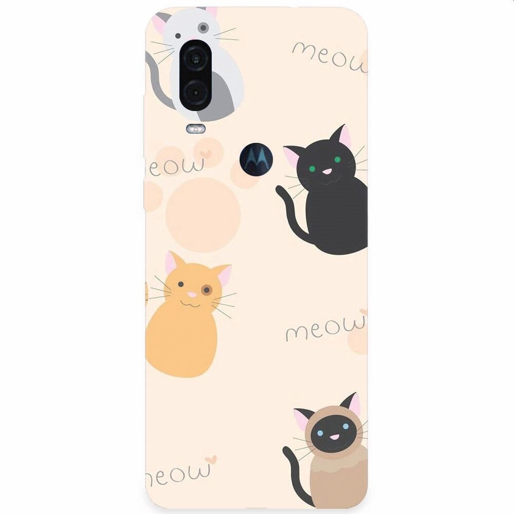 Husa silicon pentru Motorola One Vision, Meow