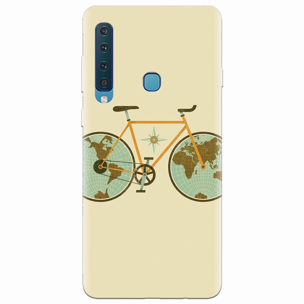 Husa silicon pentru Samsung Galaxy A9 2018, Retro Bicycle Illustration