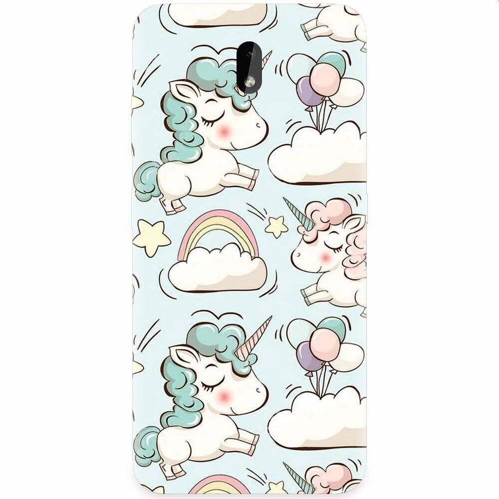 Husa silicon pentru Nokia 3.2, Unicorns And Clouds