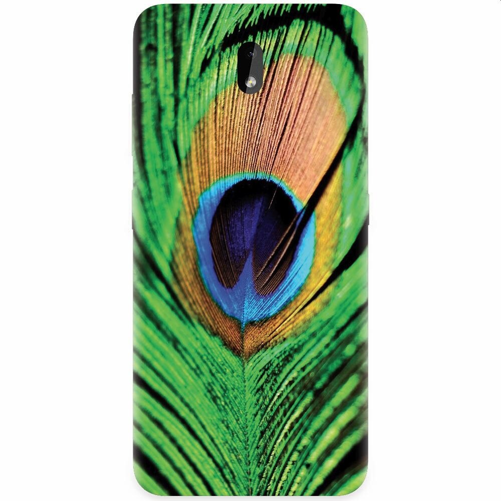 Husa silicon pentru Nokia 3.2, Peacock Feather Green Blue