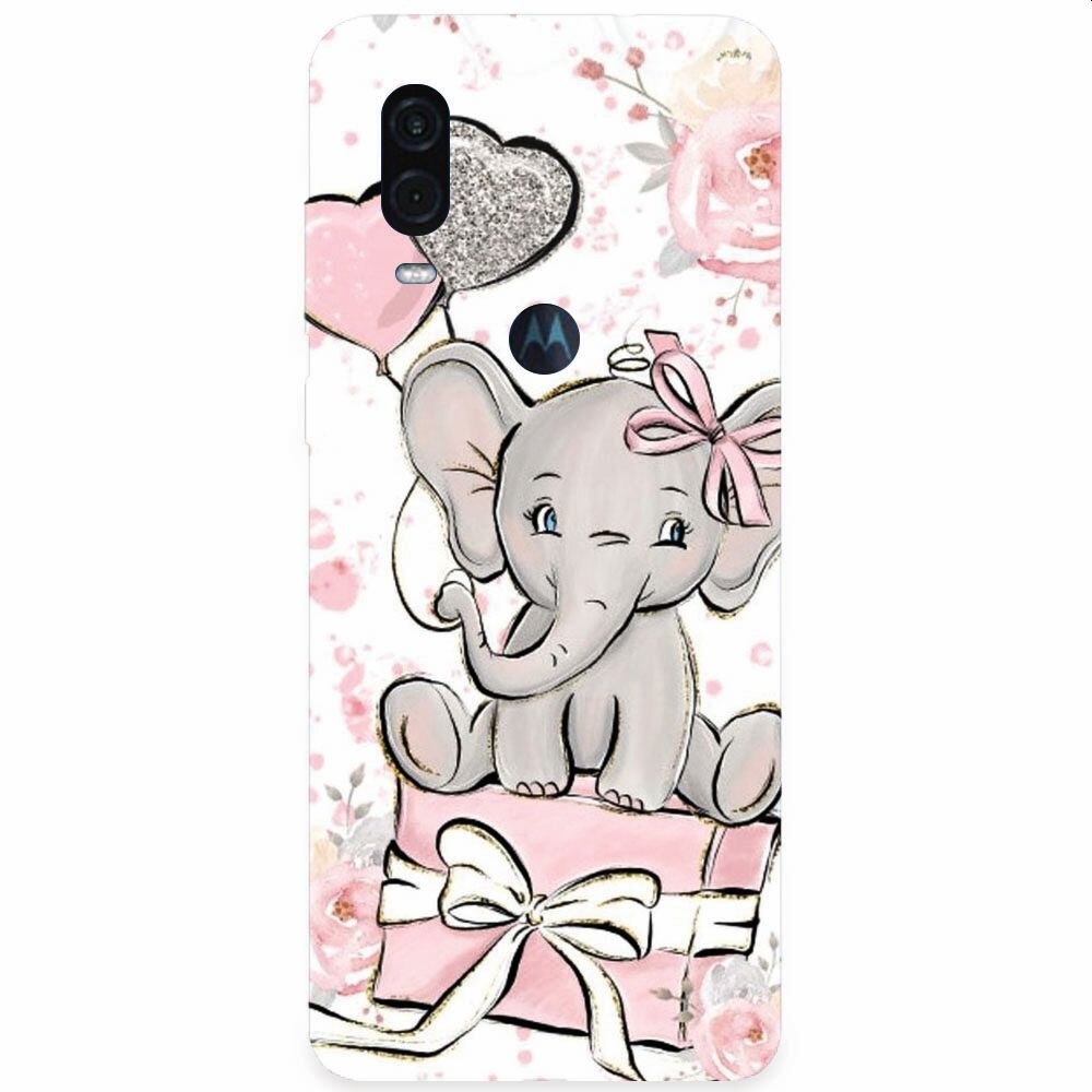 Husa silicon pentru Motorola One Vision, Elefant