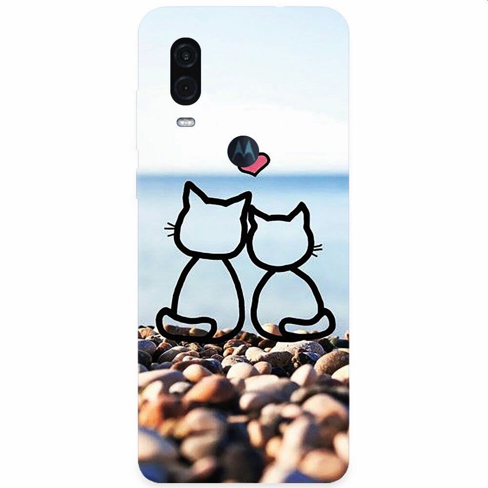 Husa silicon pentru Motorola One Vision, In Love Cats