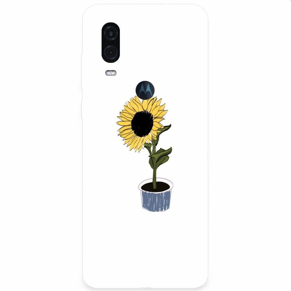 Husa silicon pentru Motorola One Vision, Sun Flower