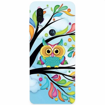 Husa silicon pentru Motorola One Vision, Owl 101 Husa silicon pentru Motorola One Vision, Owl 101