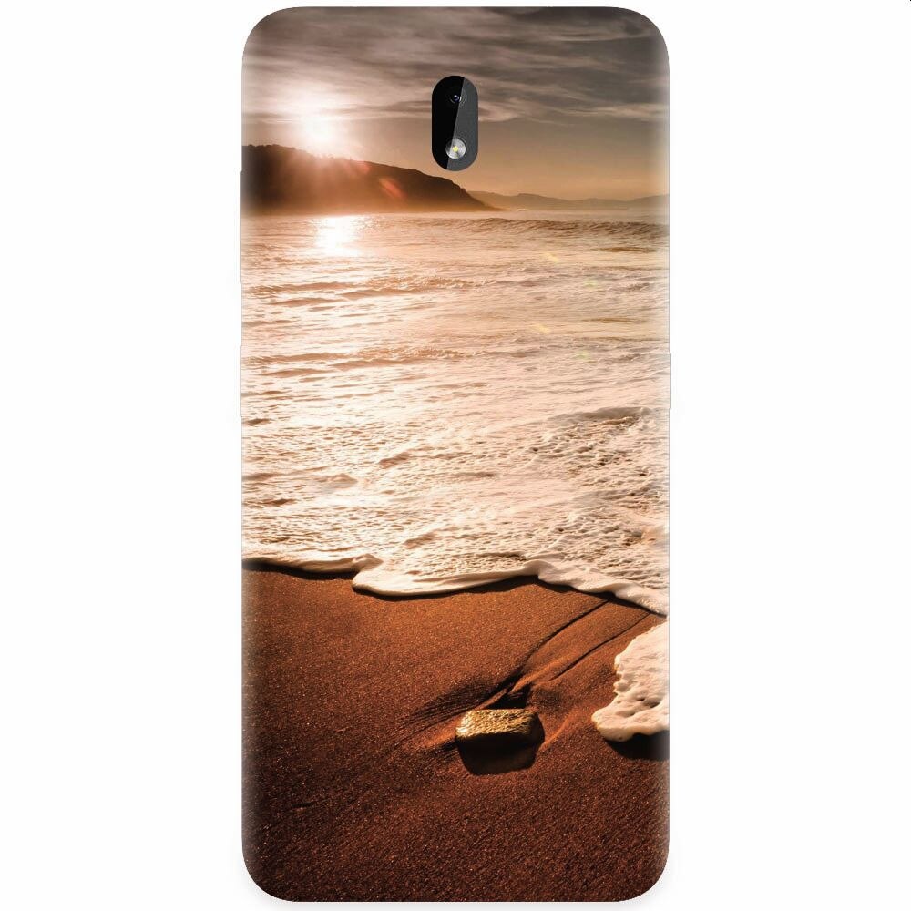 Husa silicon pentru Nokia 3.2, Sunset Foamy Beach Wave