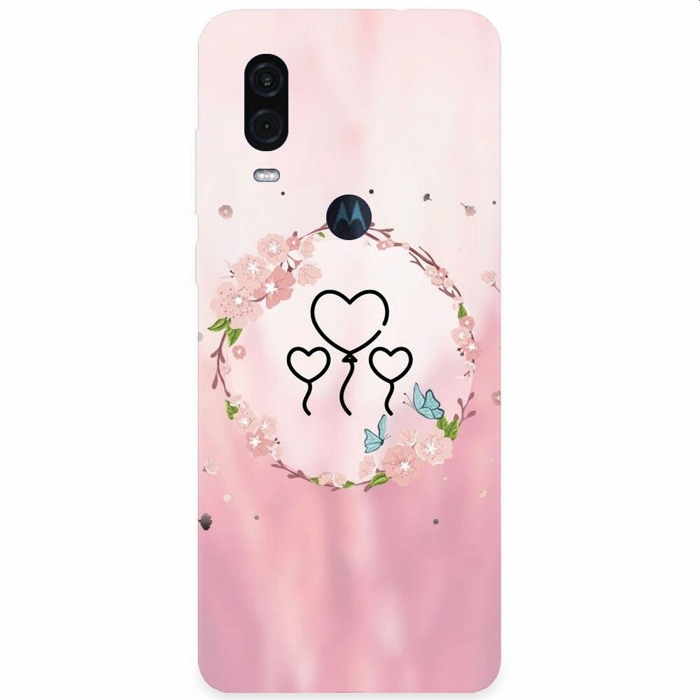 Husa silicon pentru Motorola One Vision, Heart Baloons