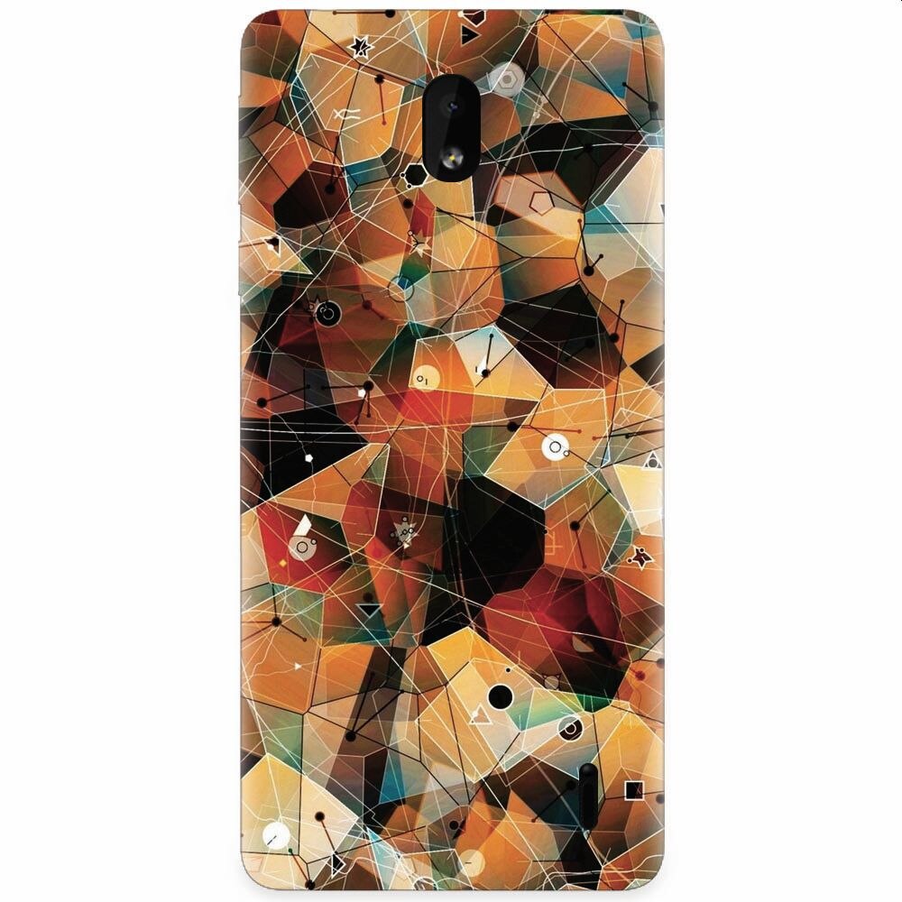 Husa silicon pentru Nokia 1 Plus, Abstract Triangles Connected Lines