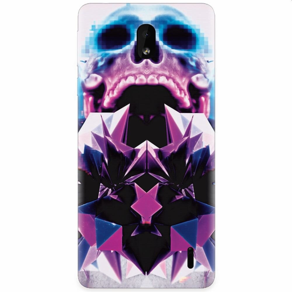 Husa silicon pentru Nokia 1 Plus, Abstract Framed Skull