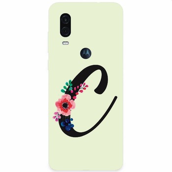 Husa silicon pentru Motorola One Vision, Litera C Husa silicon pentru Motorola One Vision, Litera C