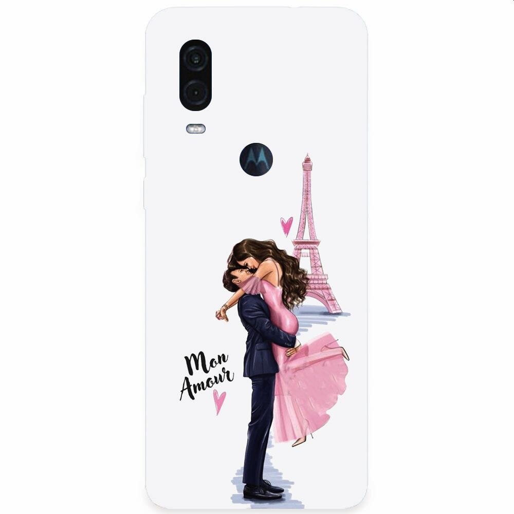 Husa silicon pentru Motorola One Vision, Paris Love Mon Amour