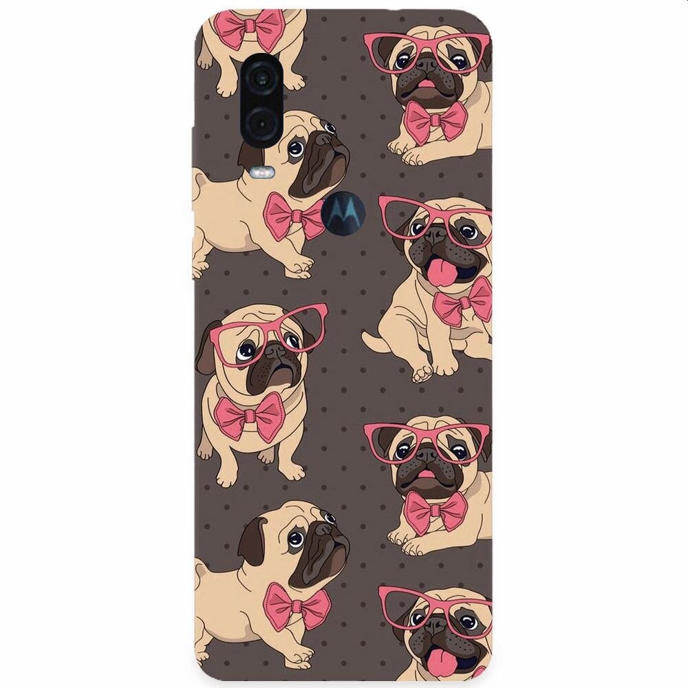 Husa silicon pentru Motorola One Vision, Pretty Puppy