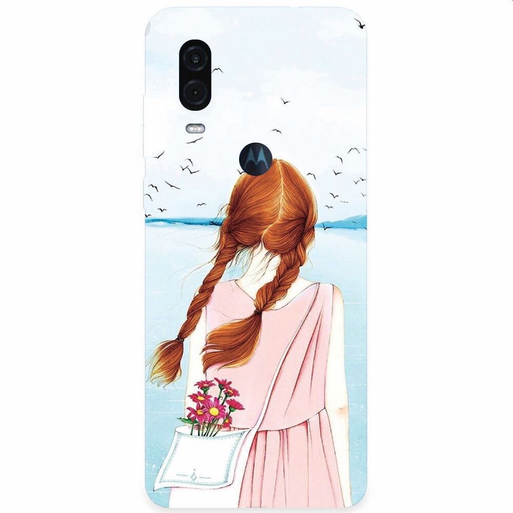 Husa silicon pentru Motorola One Vision, Girl And Birds