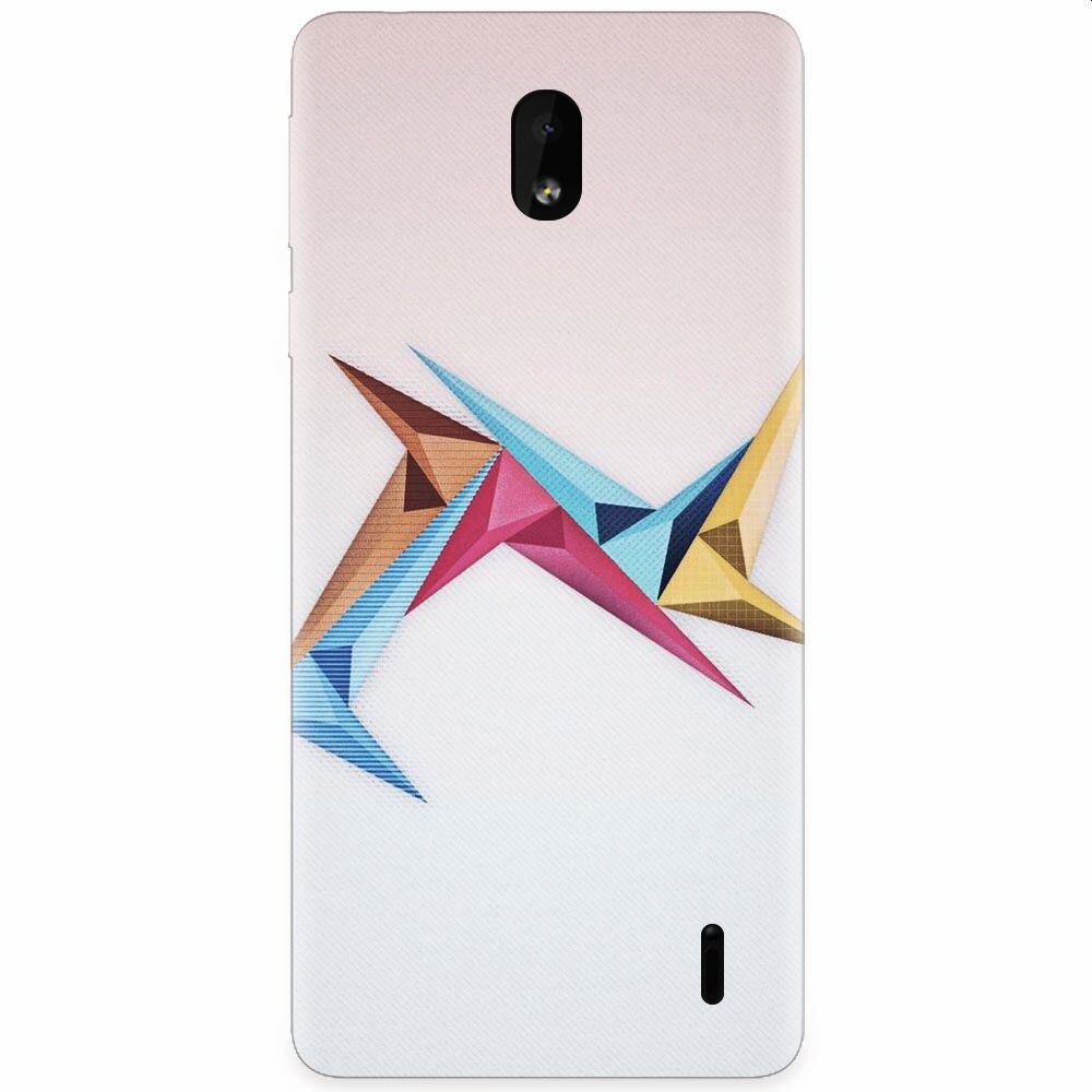 Husa silicon pentru Nokia 1 Plus, Abstract Minimalistic Colors Triangles