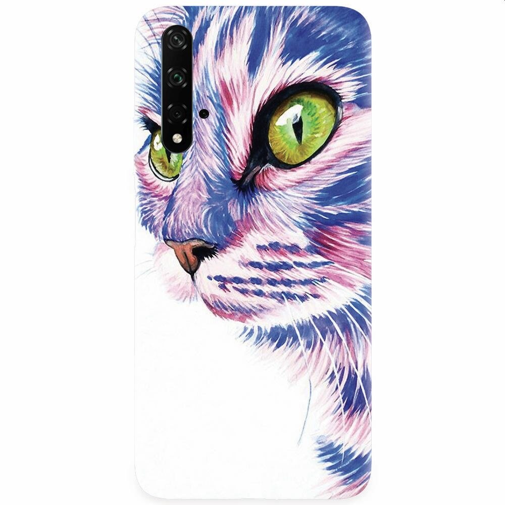 Husa silicon pentru Honor 20, Colorfull Cat