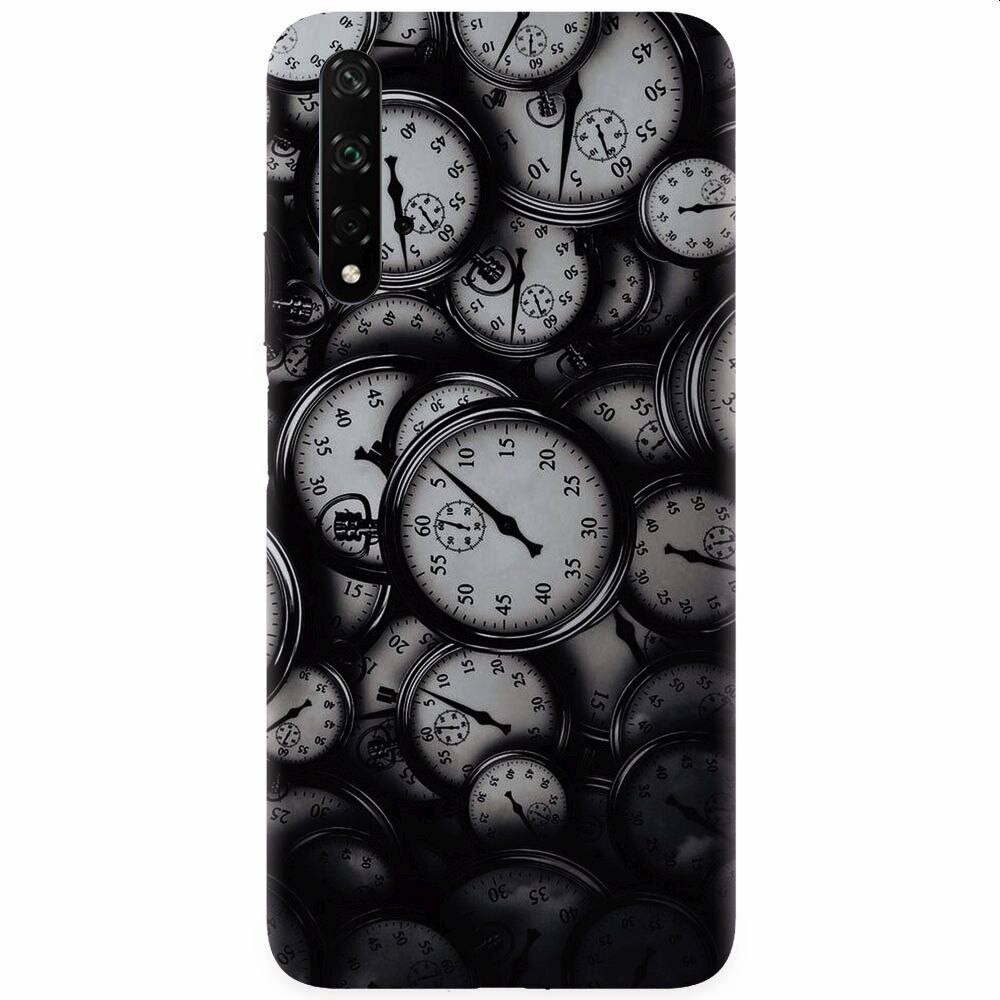 Husa silicon pentru Honor 20, Clocks Bw