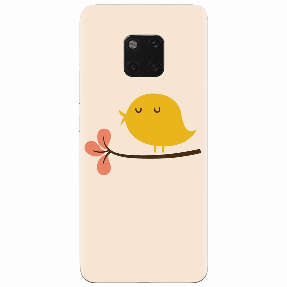 Husa silicon pentru Huawei Mate 20 Pro, Flat Minimal Cute Bird Illustration