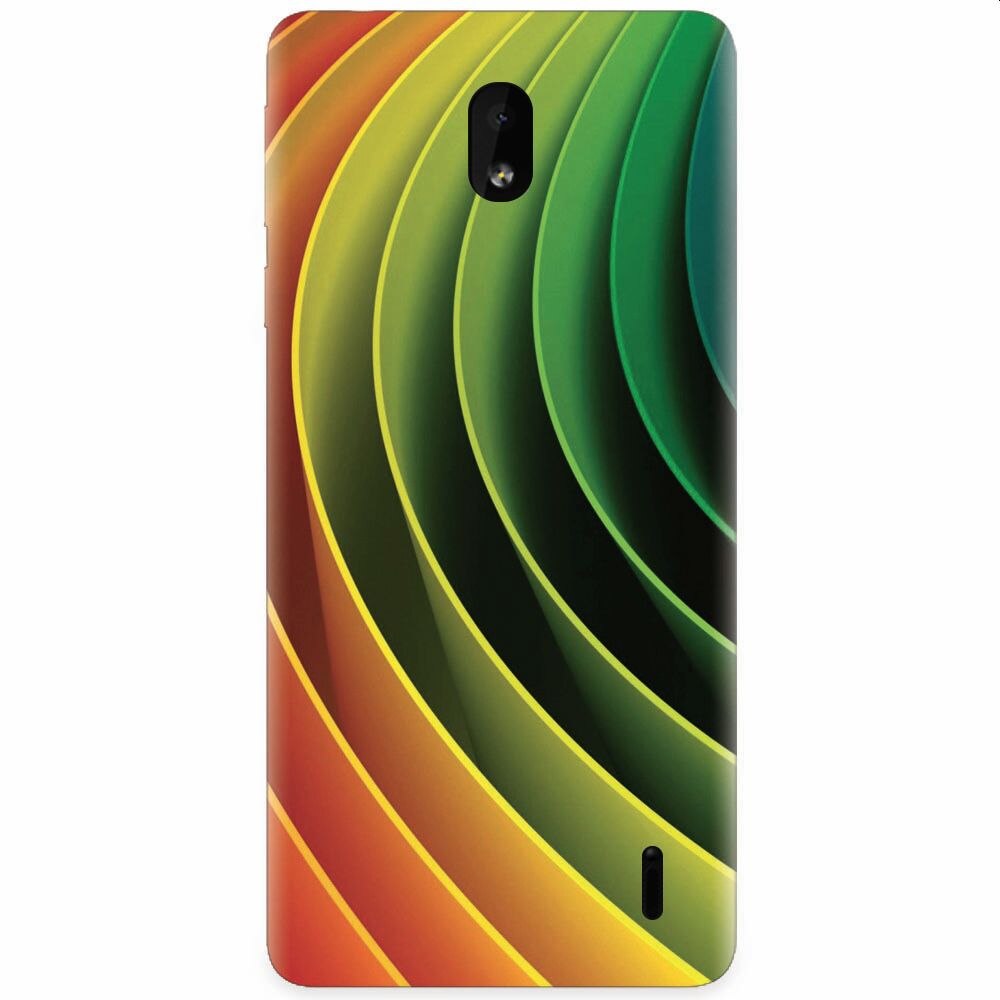 Husa silicon pentru Nokia 1 Plus, 3D Multicolor Abstract Lines