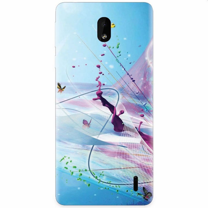 Π‘ΠΈΠ»ΠΈΠΊΠΎΠ½ΠΎΠ² ΠΊΠ΅ΠΉΡ Π·Π° Nokia 1 Plus, Artistic Paint Splash Purple Butterflies