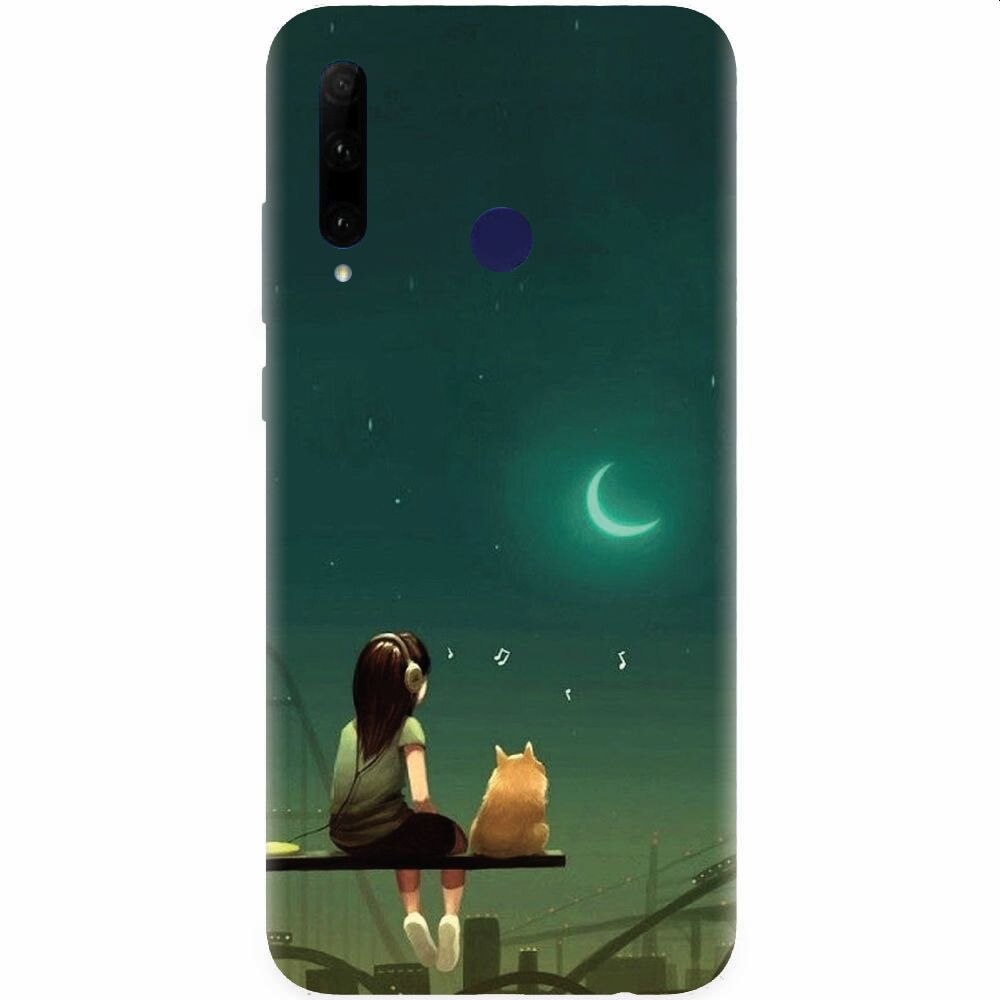 Husa silicon pentru Honor 20 Lite, Cat And Girl