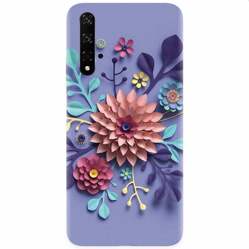 Husa silicon pentru Honor 20, Flower Artwork