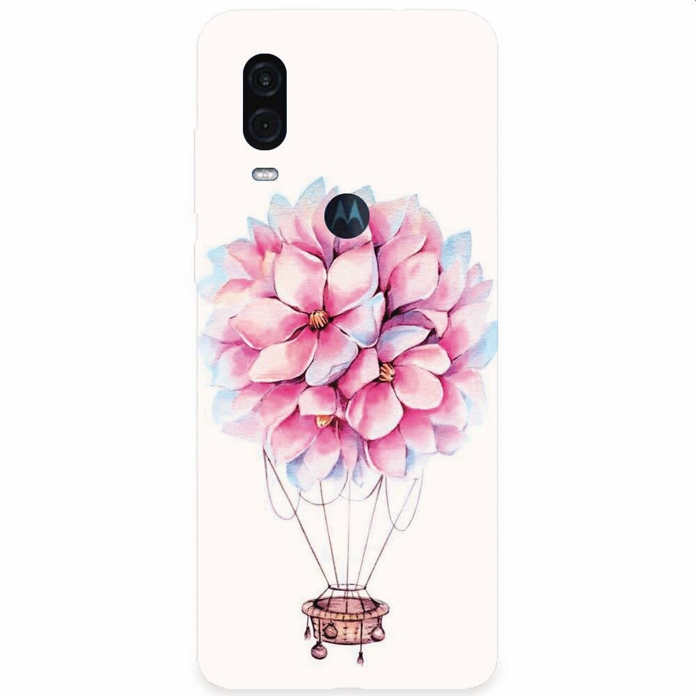 Husa silicon pentru Motorola One Vision, Flower Baloon