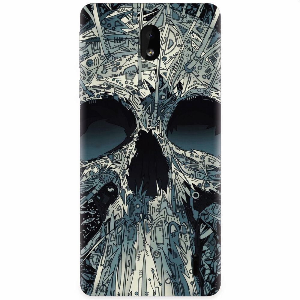 Husa silicon pentru Nokia 1 Plus, Abstract Skull Artwork Illustration