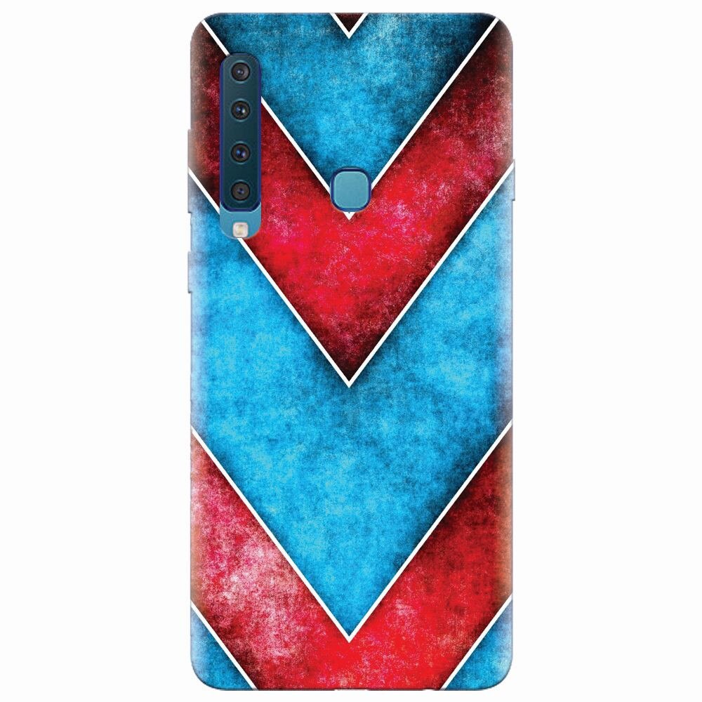Husa silicon pentru Samsung Galaxy A9 2018, Blue And Red Abstract