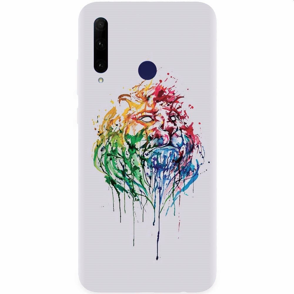 Husa silicon pentru Honor 20 Lite, Paint Illustration Lion Head