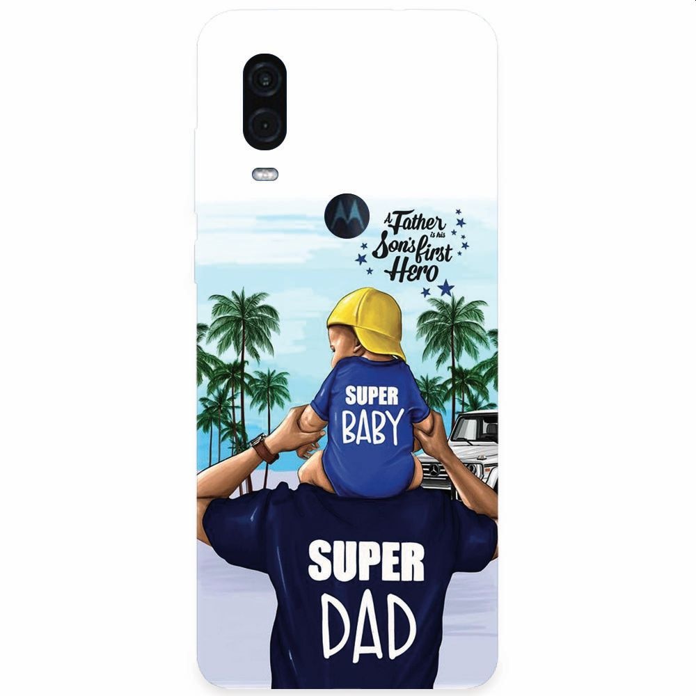 Husa silicon pentru Motorola One Vision, Super Dad